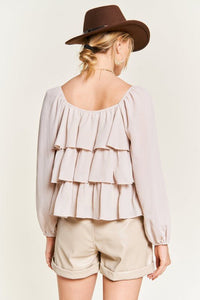 Tiered flounce designed Blouse - Happily Ever Atchison Shop Co.