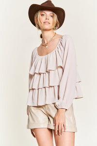 Tiered flounce designed Blouse - Happily Ever Atchison Shop Co.