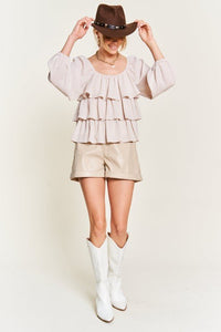 Tiered flounce designed Blouse - Happily Ever Atchison Shop Co.