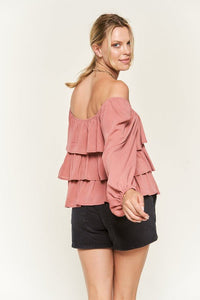 Tiered flounce designed Blouse - Happily Ever Atchison Shop Co.