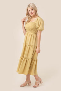 Tiered Long Maxi Dress with Puff Sleeves - Happily Ever Atchison Shop Co.