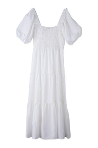 Tiered Long Maxi Dress with Puff Sleeves - Happily Ever Atchison Shop Co.