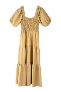 Tiered Long Maxi Dress with Puff Sleeves - Happily Ever Atchison Shop Co.