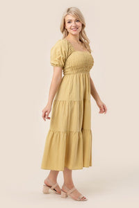 Tiered Long Maxi Dress with Puff Sleeves - Happily Ever Atchison Shop Co.