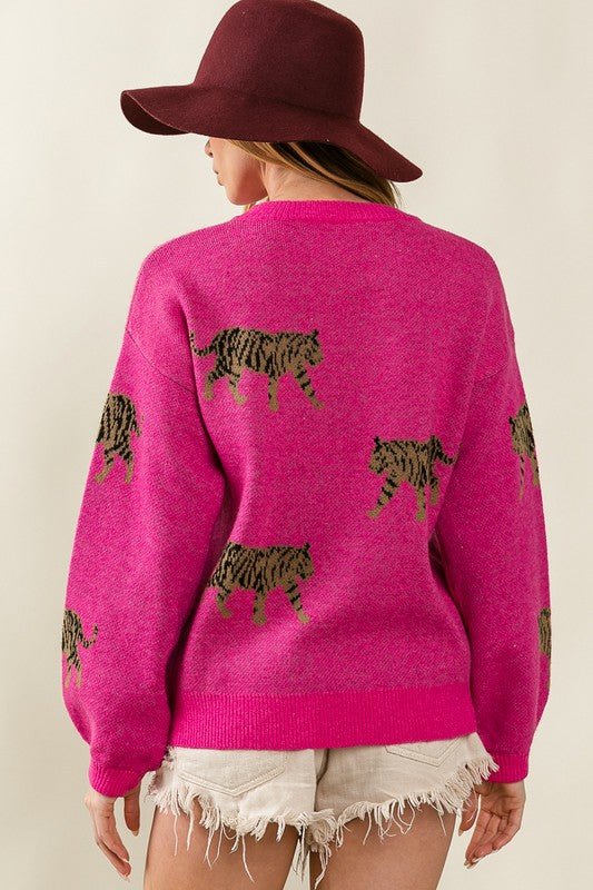 Tiger Pattern Sweater - Happily Ever Atchison Shop Co.