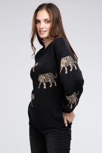 Tiger Pattern Sweater - Happily Ever Atchison Shop Co.