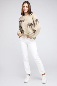 Tiger Pattern Sweater - Happily Ever Atchison Shop Co.