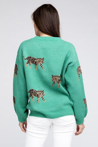 Tiger Pattern Sweater - Happily Ever Atchison Shop Co.