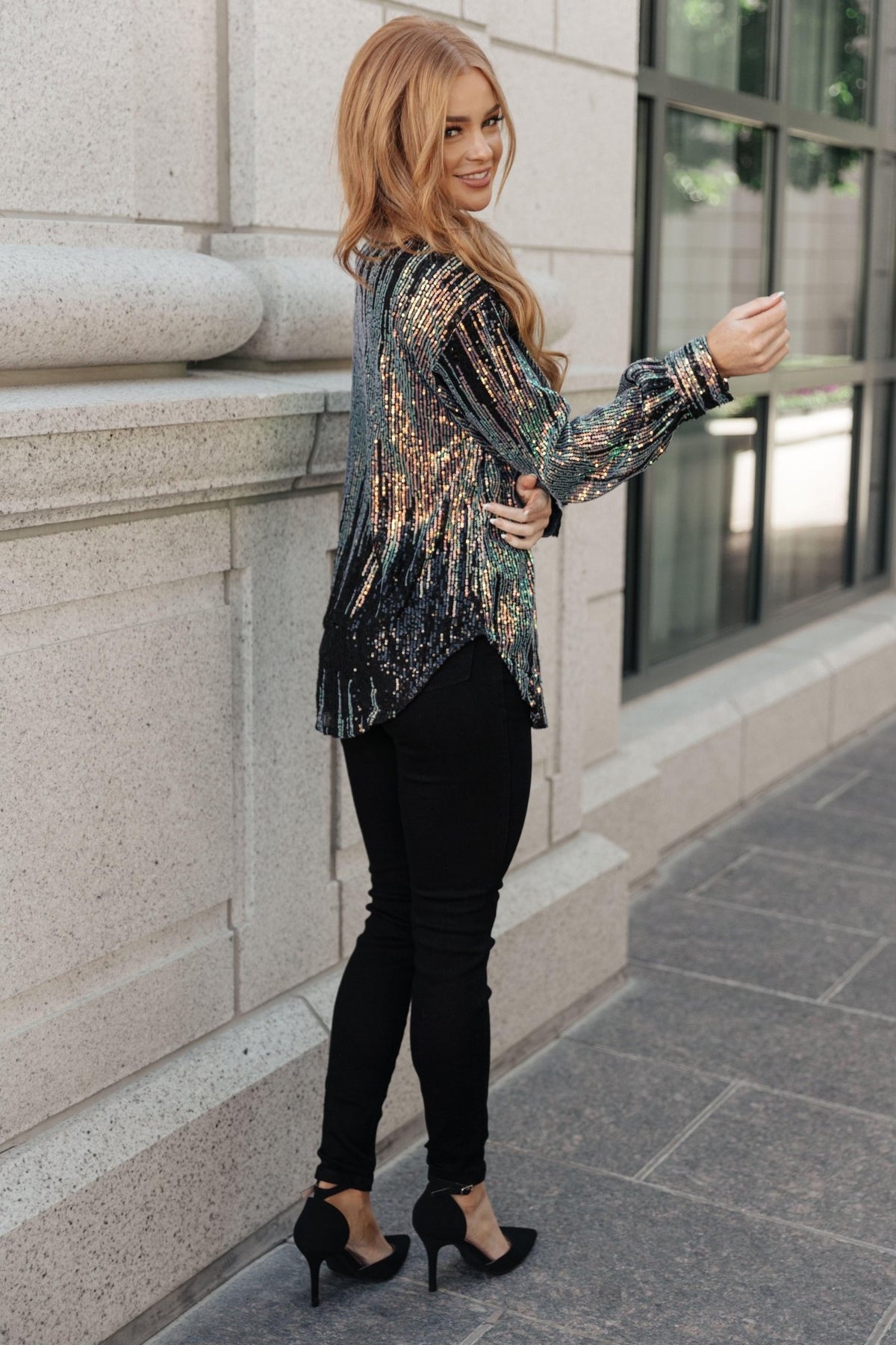 Too Glitz to Glam Button Up Shirt - Happily Ever Atchison Shop Co.