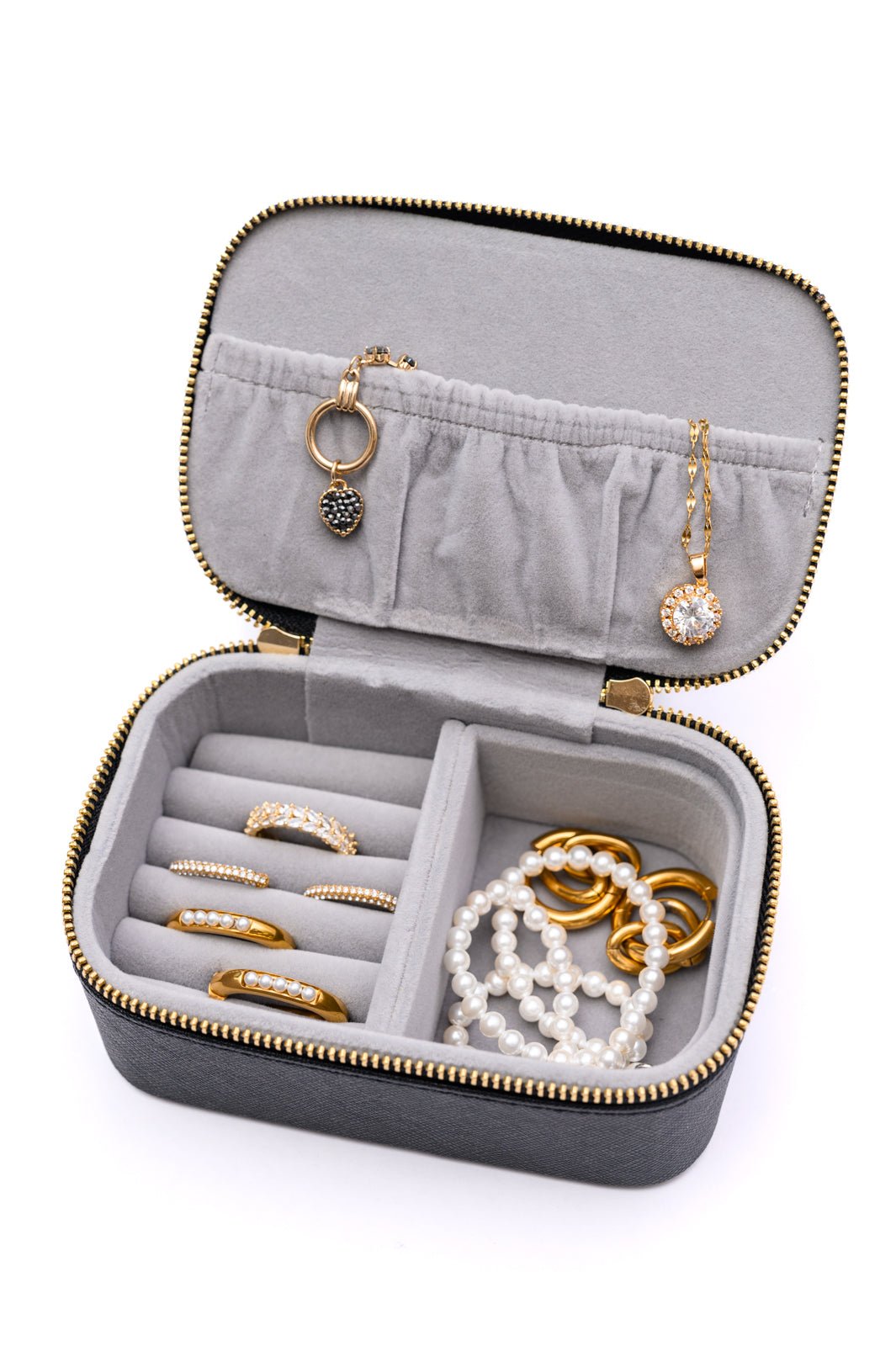 Travel Jewelry Case in Black - Happily Ever Atchison Shop Co.