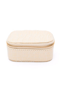 Travel Jewelry Case in Cream Snakeskin - Happily Ever Atchison Shop Co.
