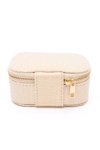 Travel Jewelry Case in Cream Snakeskin - Happily Ever Atchison Shop Co.