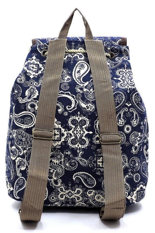 Tribal Printed Canvas Backpack - Happily Ever Atchison Shop Co.