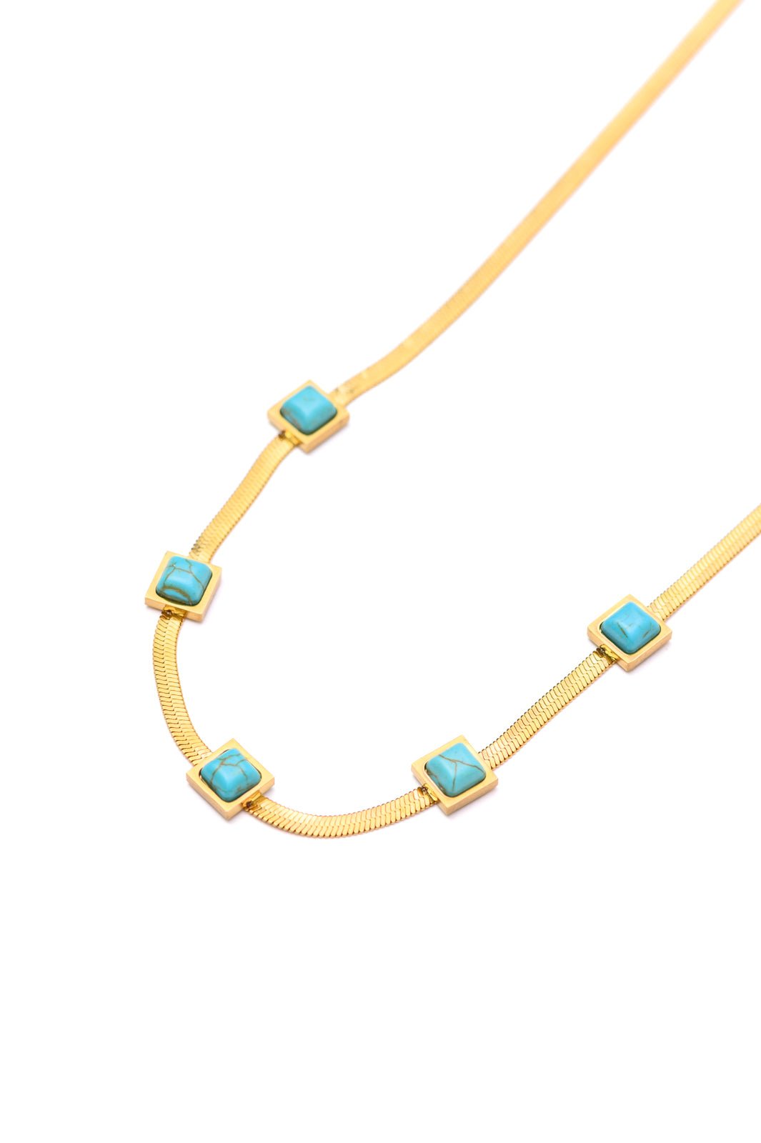 Turquoise Squares Necklace - Happily Ever Atchison Shop Co.