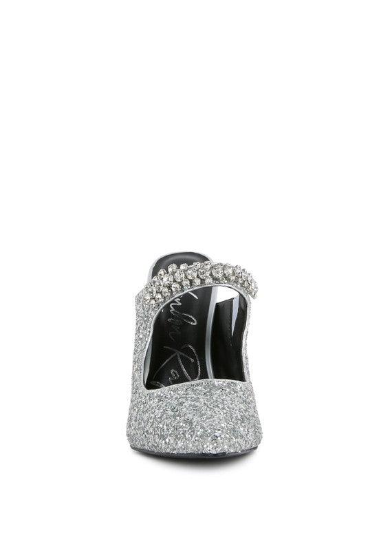 Twinklet Glitter Diamante High Heeled Sandals - Happily Ever Atchison Shop Co.