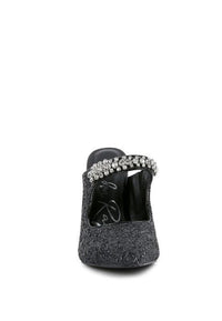 Twinklet Glitter Diamante High Heeled Sandals - Happily Ever Atchison Shop Co.