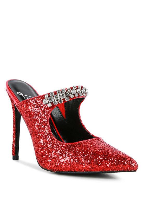 Twinklet Glitter Diamante High Heeled Sandals - Happily Ever Atchison Shop Co.