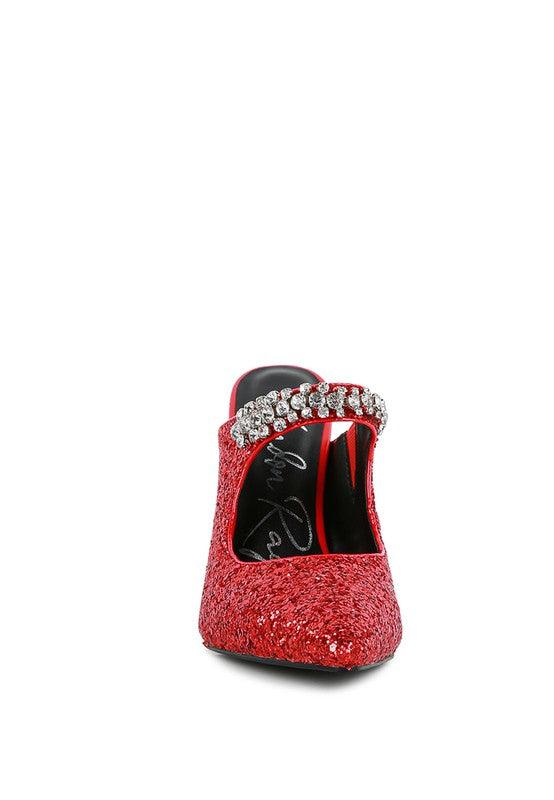 Twinklet Glitter Diamante High Heeled Sandals - Happily Ever Atchison Shop Co.