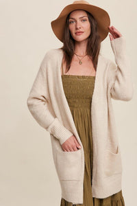 Two Pocket Open - Front Long Knit Cardigan - Happily Ever Atchison Shop Co.