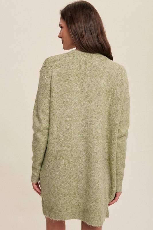 Two Pocket Open - Front Long Knit Cardigan - Happily Ever Atchison Shop Co.