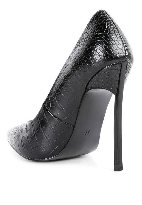 Urchin Croc High Stiletto Heel Pumps - Happily Ever Atchison Shop Co.