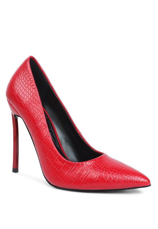 Urchin Croc High Stiletto Heel Pumps - Happily Ever Atchison Shop Co.