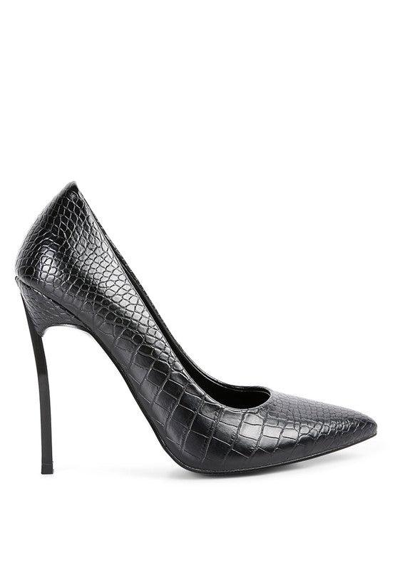 Urchin Croc High Stiletto Heel Pumps - Happily Ever Atchison Shop Co.