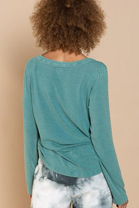 V - neck Button Down Long Sleeve Top - Happily Ever Atchison Shop Co.