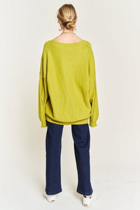 V - NECK OVERSIZED SWEATER - Happily Ever Atchison Shop Co.