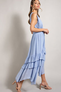 V - Neck Ruffle Maxi Dress - Happily Ever Atchison Shop Co.