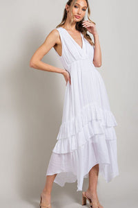 V - Neck Ruffle Maxi Dress - Happily Ever Atchison Shop Co.