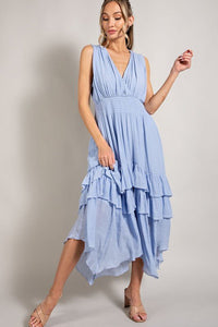 V - Neck Ruffle Maxi Dress - Happily Ever Atchison Shop Co.