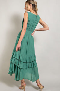 V - Neck Ruffle Maxi Dress - Happily Ever Atchison Shop Co.