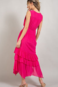 V - Neck Ruffle Maxi Dress - Happily Ever Atchison Shop Co.