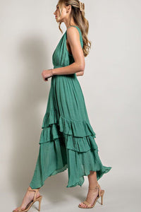 V - Neck Ruffle Maxi Dress - Happily Ever Atchison Shop Co.