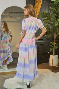 V - Neck short Puff Sleeve Maxi Dress - Happily Ever Atchison Shop Co.