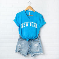 Varsity New York Graphic V - Neck Tee - Happily Ever Atchison Shop Co.