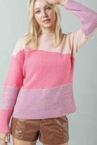 Very J Color Block Long Sleeve Sweater - Happily Ever Atchison Shop Co.