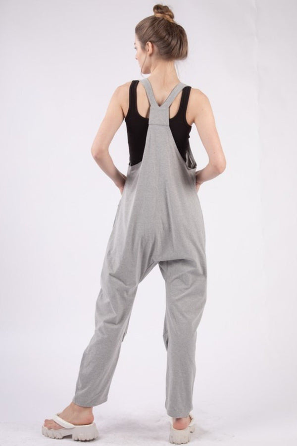 VERY J Plunge Sleeveless Jumpsuit with Pockets - Happily Ever Atchison Shop Co.
