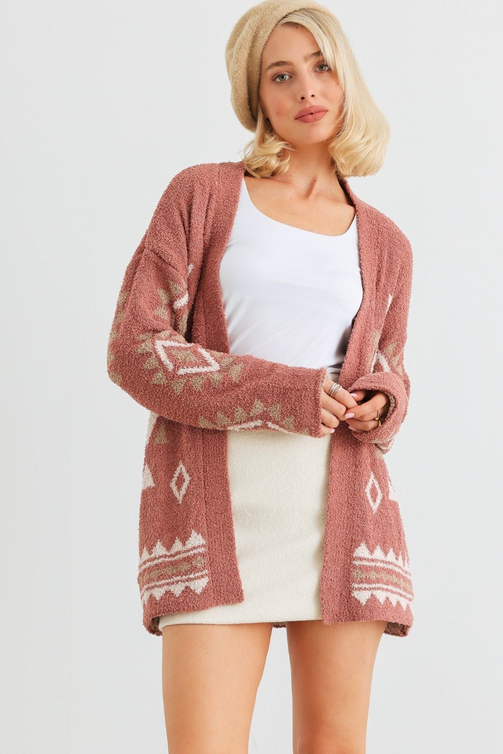 VERYJ/LOVERICHE Open Front Long Sleeve Cardigan - Happily Ever Atchison Shop Co.