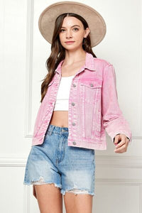 Veveret Button Up Cropped Denim Jacket - Happily Ever Atchison Shop Co.