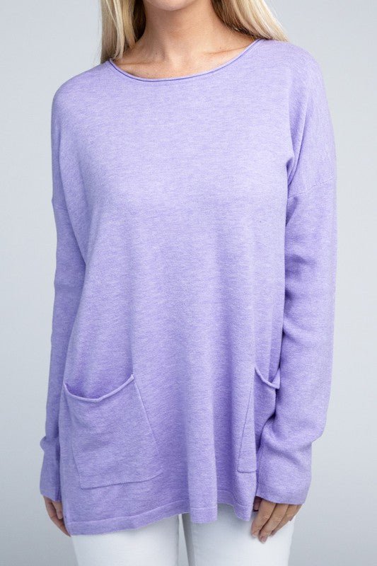 Viscose Front Pockets Sweater - Happily Ever Atchison Shop Co.