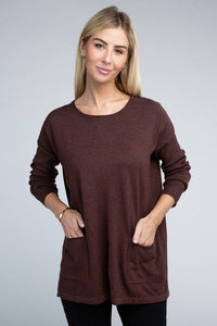 Viscose Front Pockets Sweater - Happily Ever Atchison Shop Co.