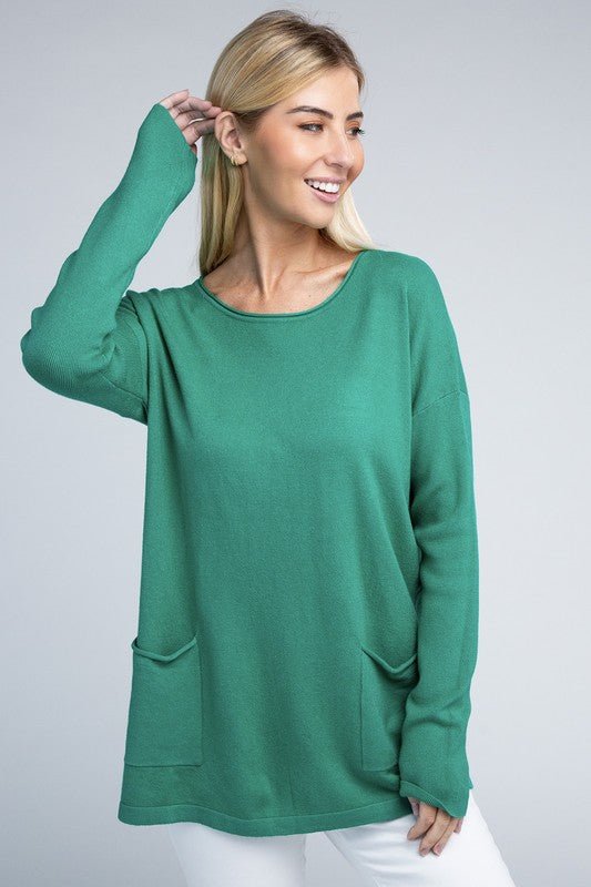 Viscose Front Pockets Sweater - Happily Ever Atchison Shop Co.