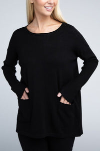 Viscose Front Pockets Sweater - Happily Ever Atchison Shop Co.