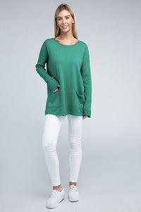Viscose Front Pockets Sweater - Happily Ever Atchison Shop Co.