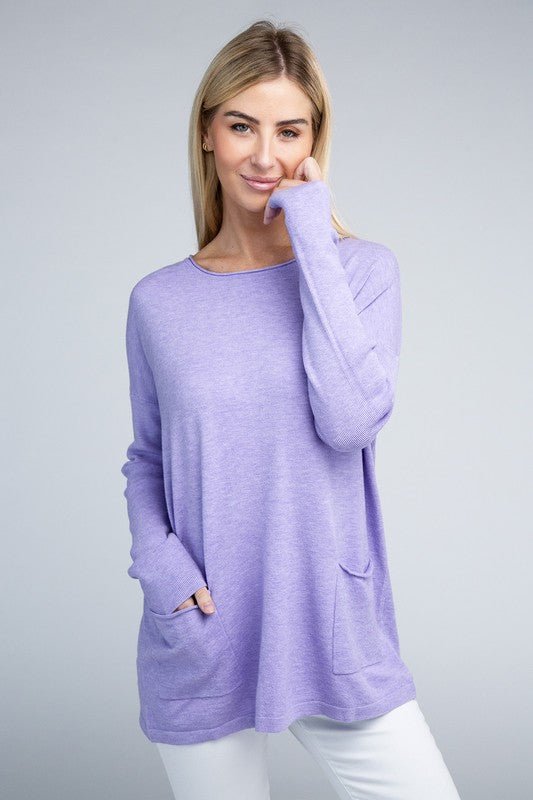 Viscose Front Pockets Sweater - Happily Ever Atchison Shop Co.