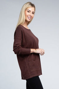 Viscose Front Pockets Sweater - Happily Ever Atchison Shop Co.