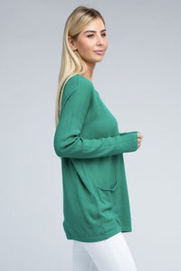 Viscose Front Pockets Sweater - Happily Ever Atchison Shop Co.