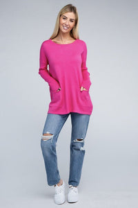 Viscose Front Pockets Sweater - Happily Ever Atchison Shop Co.